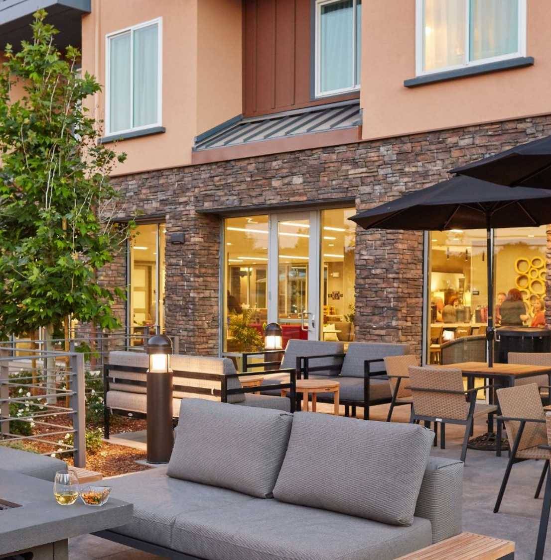 The patio at Hotel Trio Healdsburg